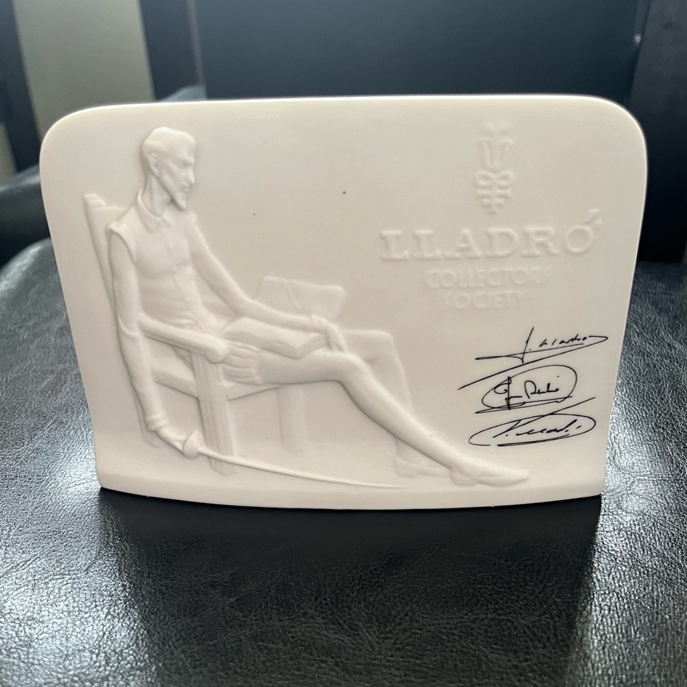 Lladro collectors ‎ society plaque sign Don Quijote